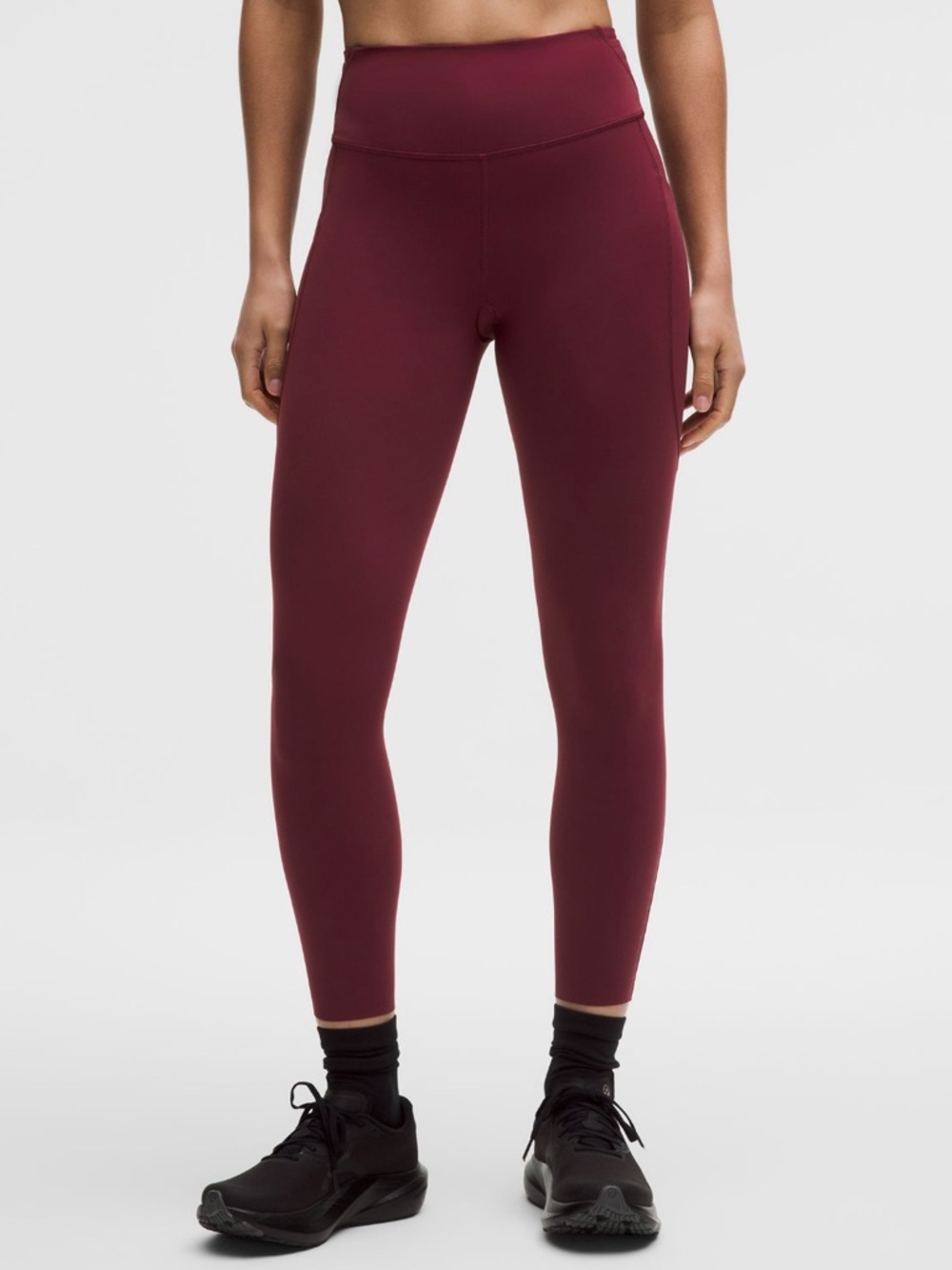 Lululemon Fast and Free High-Rise Tight 25” *Reflective, Burgundy Bay, Size 6